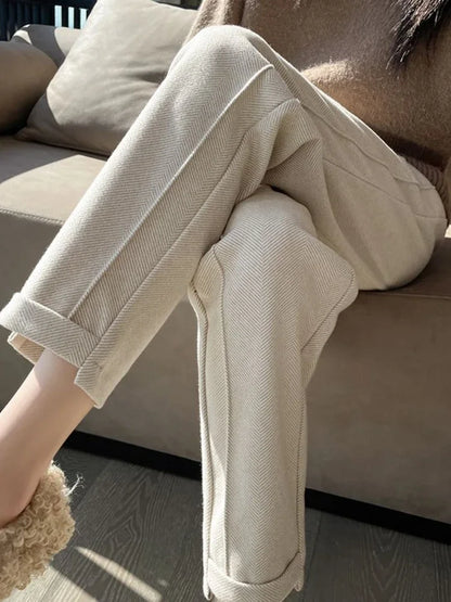 Tiana | Chic High-Waisted Tweed Trousers