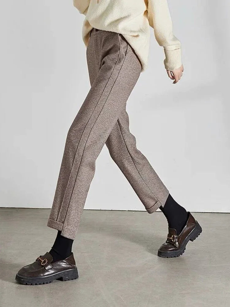 Tiana | Chic High-Waisted Tweed Trousers