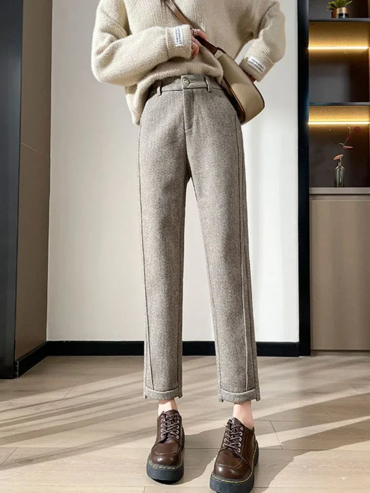 Tiana | Chic High-Waisted Tweed Trousers