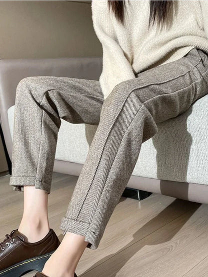 Tiana | Chic High-Waisted Tweed Trousers